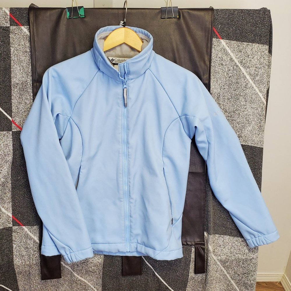 Columbia soft shell fleece lined jacket blue M